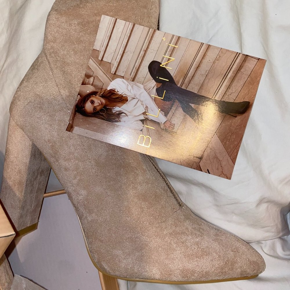 Billini Light Pink Blush Suede Heels Booties